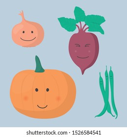 Illustration of happy vegetable veggie