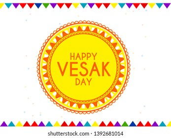 Illustration Of Happy vesak Day Or Buddha Purnima Background.