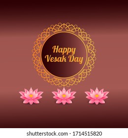 Illustration Of Happy vesak Day Or Buddha pattern Background.
