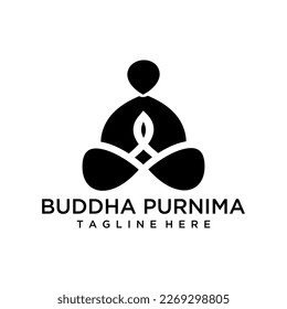 Illustration Happy vesak day or buddha purnima logo design