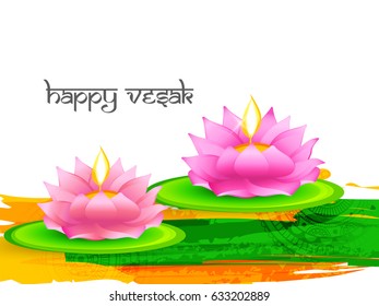 Illustration Of Happy vesak Day Or Buddha Purnima Background.