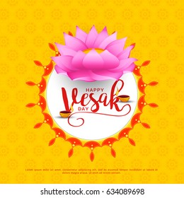 Illustration Of Happy vesak Day Or Buddha Purnima Background.