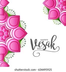 Illustration Of Happy vesak Day Or Buddha Purnima Background.