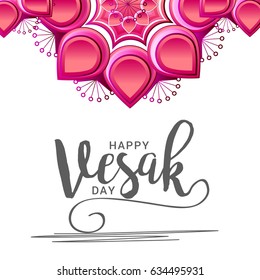 Illustration Of Happy vesak Day Or Buddha Purnima Background.