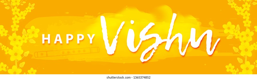 Illustration Of Happy Vishu Celebration Background.