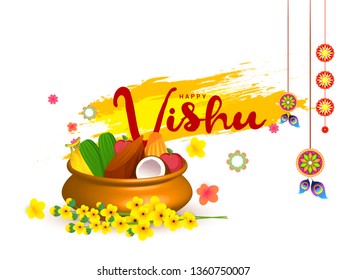 Illustration of Happy Vishu Greeting Card Background. Illustration of Happy Vishu Greeting Card Background.
