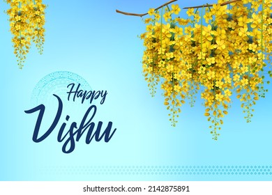 illustration of Happy Vishu new year Hindu festival celebrated in the Indian state of Kerala