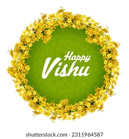 illustration of Happy Vishu new year Hindu festival celebrated in the Indian state of Kerala