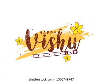 Illustration of Happy Vishu Typography Design Traditional Background. Illustration of Happy Vishu Typography Design Traditional Background.
