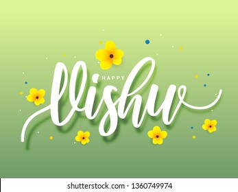 Illustration of Happy Vishu Typography Design Traditional Background. Illustration of Happy Vishu Typography Design Traditional Background.