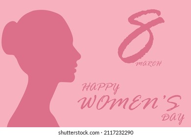 Illustration of Happy Women's Day greeting card. Happy womens day vector illustration, international celebration womens day 8 march