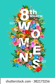 illustration of Happy Women's Day greetings background