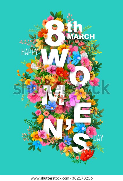 Illustration Happy Womens Day Greetings Background Stock Vector ...