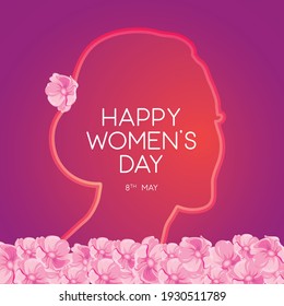 Illustration of Happy Women's Day Poster. International Women's Day