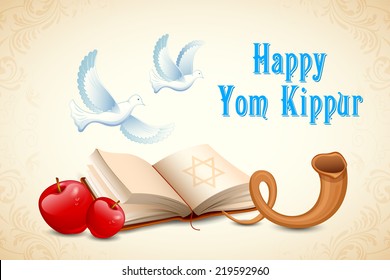 illustration of Happy Yom Kippur background for Israel festival