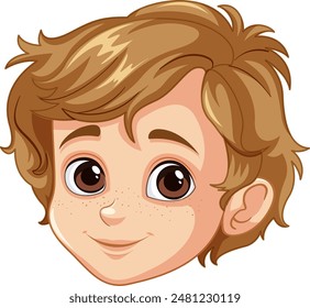 Illustration of a happy young boy's face