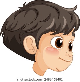 Illustration of a happy young boy's face