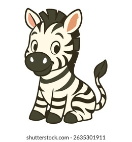 
ILLUSTRATION OF A HAPPY ZEBRA IN CARTOON STYLE