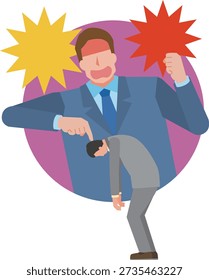 Illustration of harassment from a boss to a subordinate