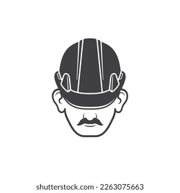 illustration of hard hat, head protection at work.