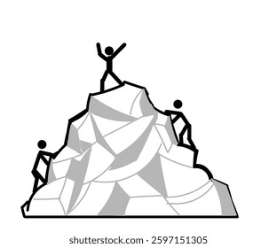 Illustration of hard work effort and achievement
