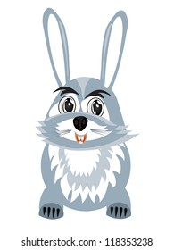 Illustration hare on white background is insulated