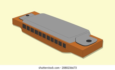 Illustration of harmonica vector art