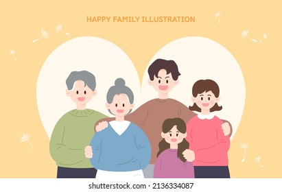 An illustration of a harmonious family month. 