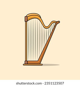 The Illustration of Harp Instrument