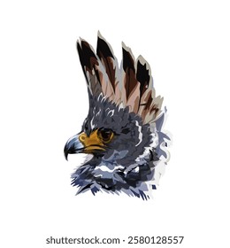 illustration of harpy eagle head icon without background