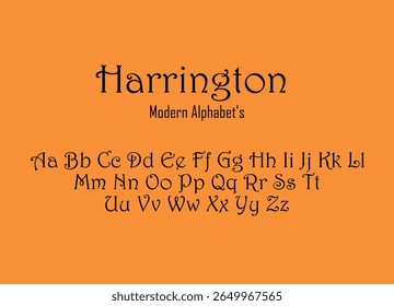 Ilustração da fonte Harrington com fundo confortável que pode ser editável um make out.