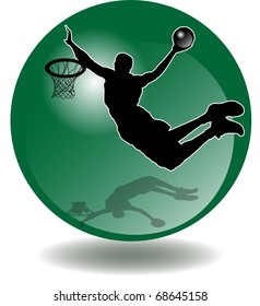 illustration has more than enough bottom orange, of man playing basketball
