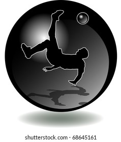 illustration has more than enough bottom of man's silhouette with soccer ball