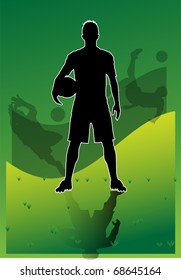 illustration has more than enough bottom orange, of man playing basketball