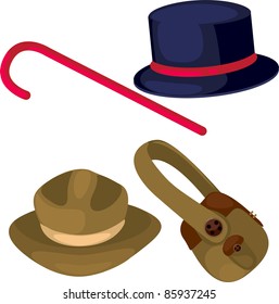 illustration  hat and bag