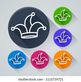 Illustration of hat circle icons with shadow
