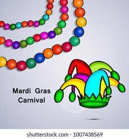 Illustration of hat for Mardi Gras Carnival background
