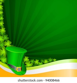 illustration of hat on Saint Patrick background