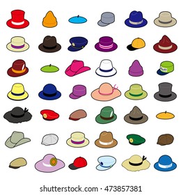 Illustration of hats