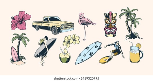 illustration of hawaii element design 
