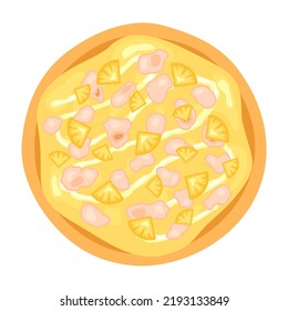 Ilustración de la pizza hawaiana. Ilustración moderna vectorial de pizza exótica