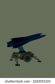 ilustración del arma de halcón con símbolo de tridente ucraniano aislado en gris
