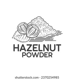 illustration of hazelnut powder, vector art.