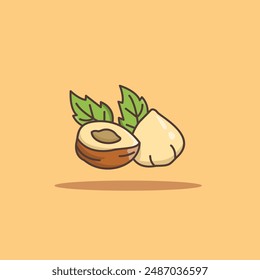 illustration of the hazelnut spice logo icon, kitchen spice for the cooking industry