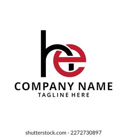 Illustration HE, EH, H, E Abstrakte Buchstaben Logo Monogramm