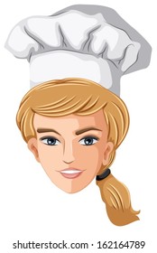 Illustration of a head of a chef on a white background