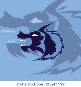 illustration head dragon logo esport