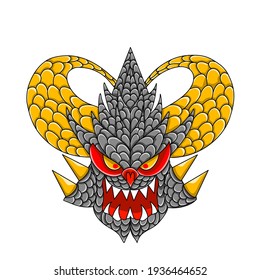 Illustration of head dragon perfect for mascot logo, esport logo, background, print materials and ect.
