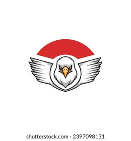 Illustration head eagle logo design vector