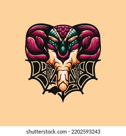 Illustration head elephant design vector